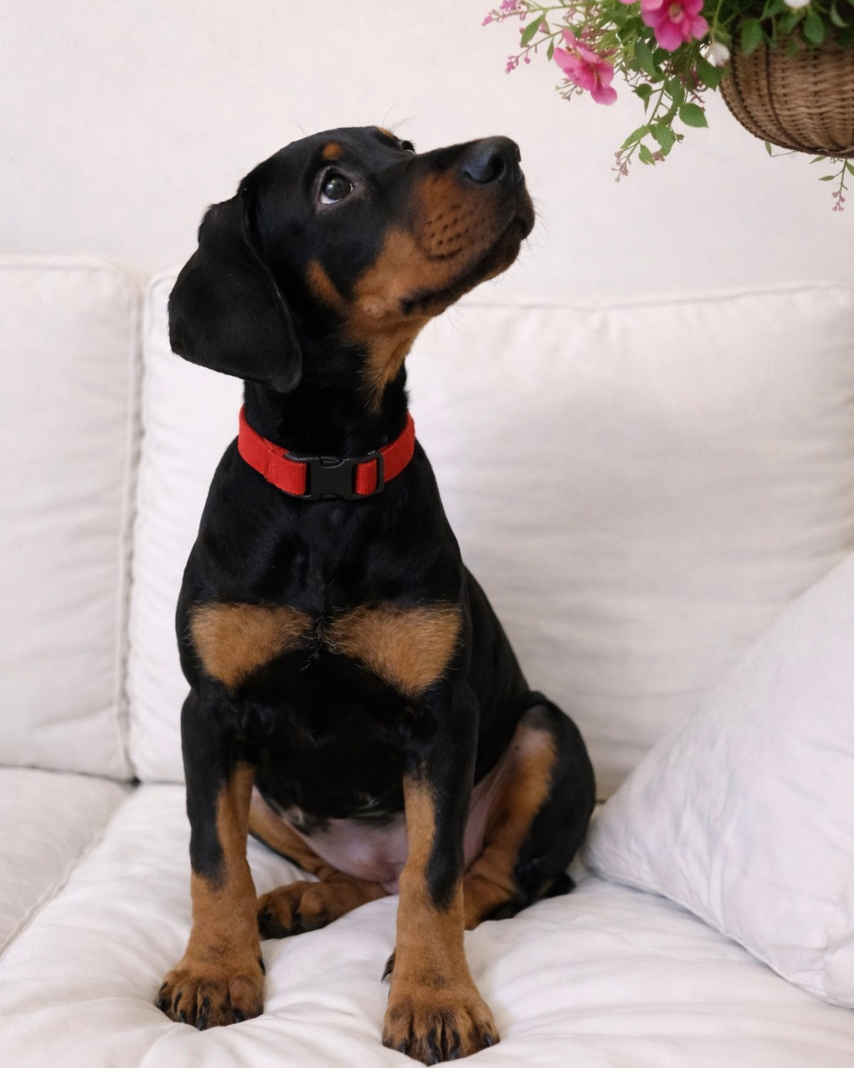 Red Doberman male puppy